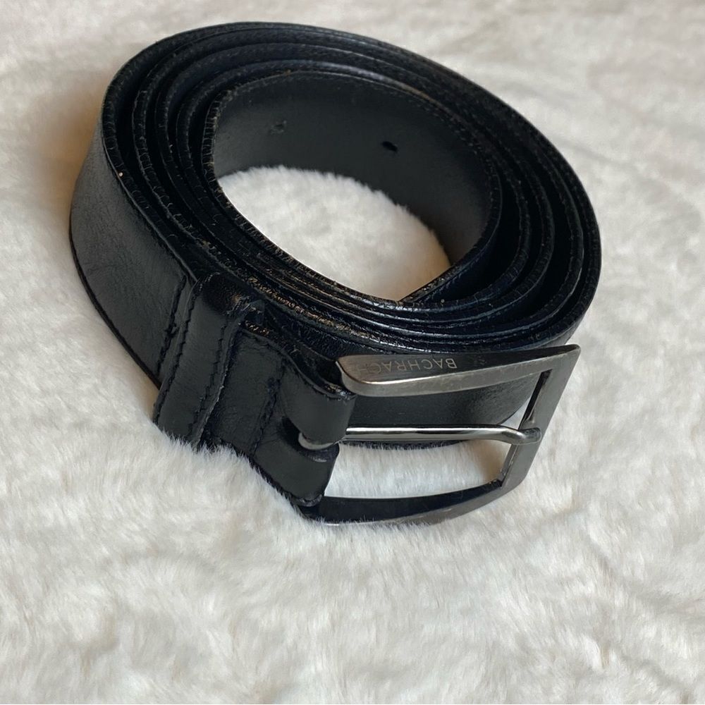 Bachrach Black Leather Belt Size 50